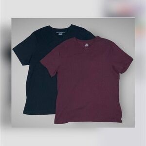 Banana Republic Black & H & M Maroon Short Sleeve V-Neck Casual T-Shirts XL